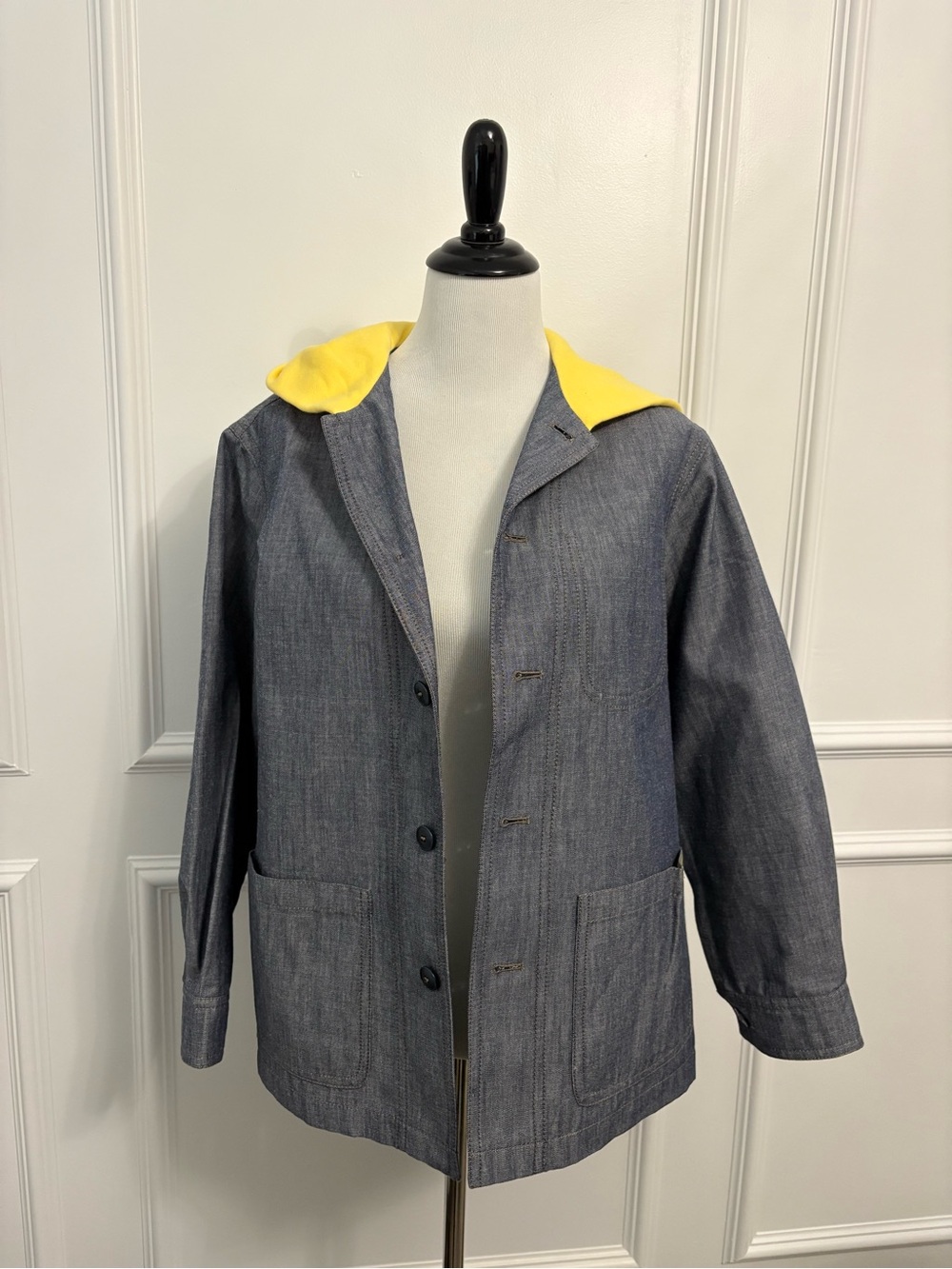 NWT We-ar4 Denim Jacket with Yellow Hood